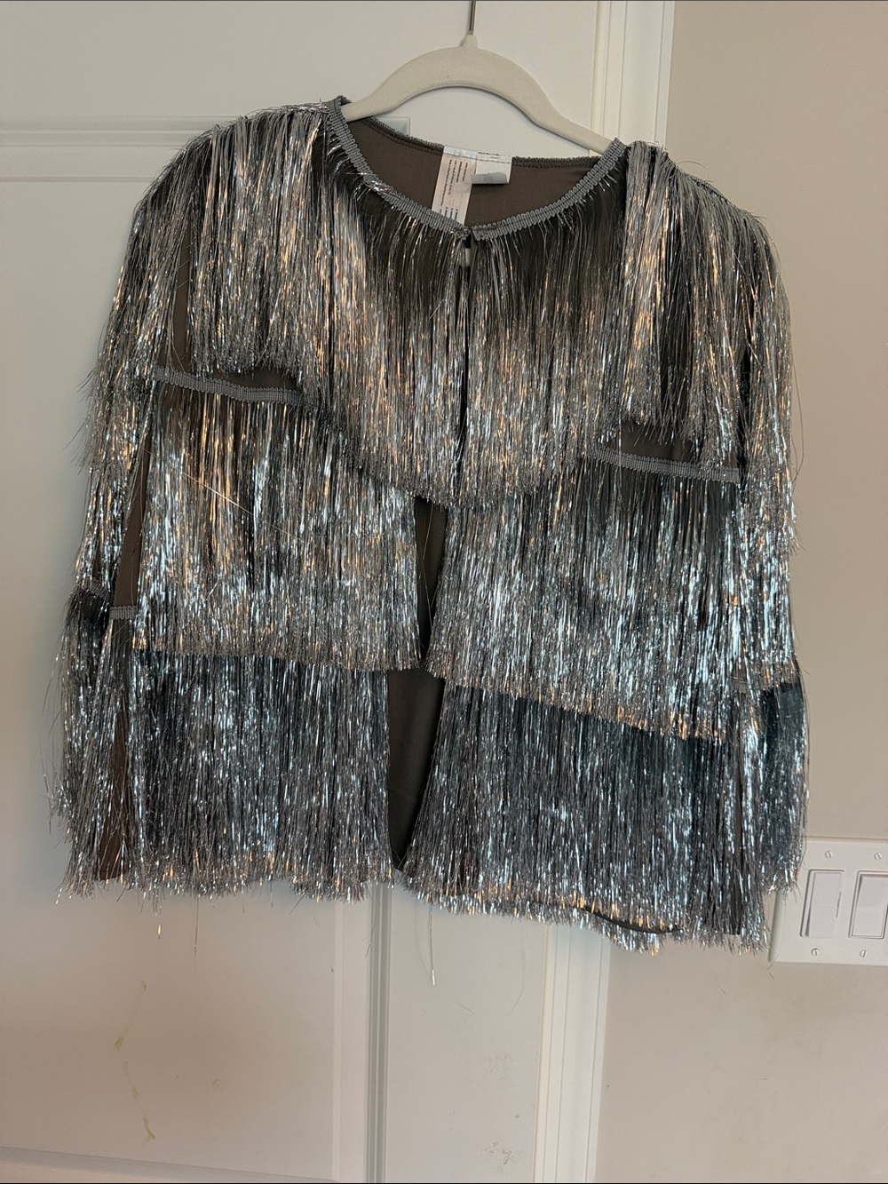 Silver Fringe Jacket - Women’s Statement Coat - Karma